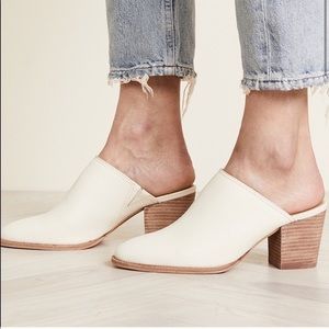 Madewell Leather Harper Ivory Cream Heeled Mules